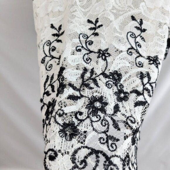 Moonlight Y&S Fashion S Small Tunic Top Black White Champagne Lagenlook Unlined - Picture 4 of 4